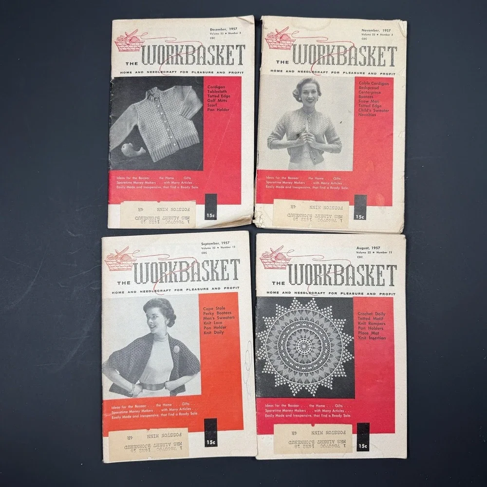 Vintage 1957 The Work Basket Magazine Lot of 7‎